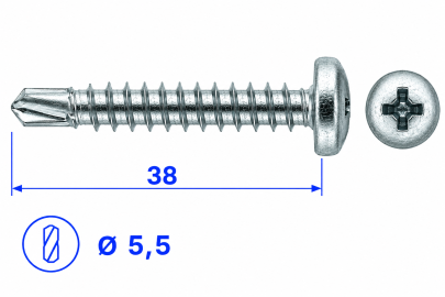VIJAK DIN 7504 N 5,5x38